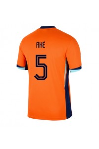 Nederland Nathan Ake #5 Fotballdrakt Hjemme Klær EM 2024 Korte ermer